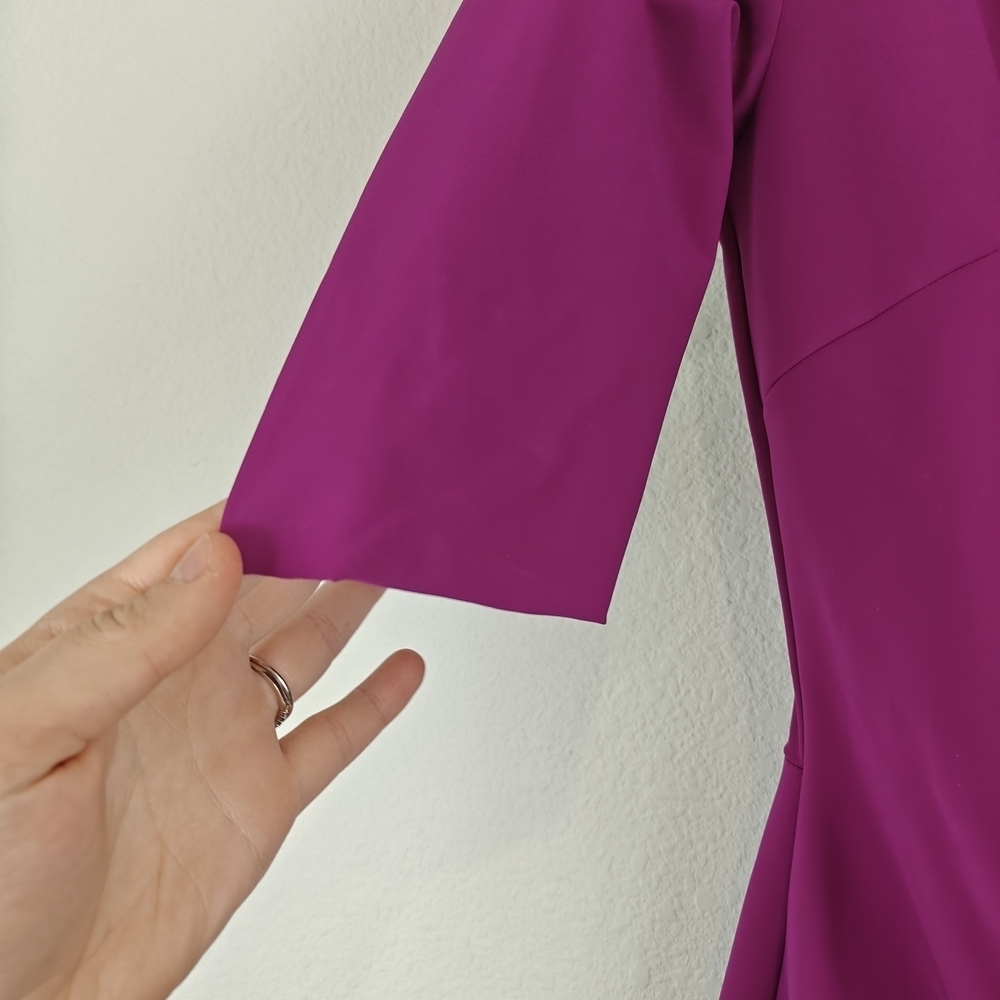 Chiara Boni La Petite Robe Magenta Ruched Sheath Dress 6 Luxury Stretch Cocktail - Picture 10 of 16